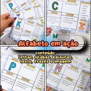 Fichas Alfabeto em ação para impressão