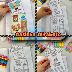 Casinhas do Alfabeto com textos rimados para impressão