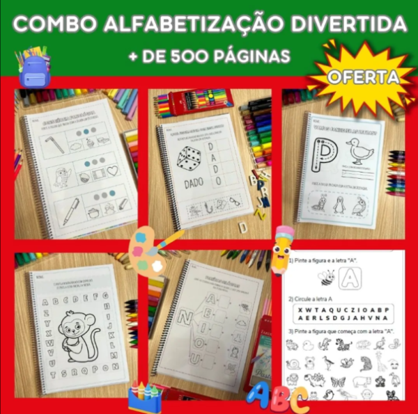 Combo Alfabetização divertida + de 500 páginas em PDF