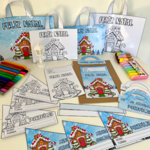 Kit Capas de Atividades tema Casinha de Natal- arquivo digital
