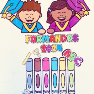 Painel formandos 2024 tema abc e giz de cor