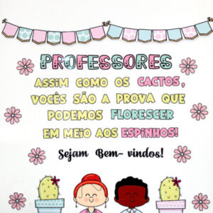 Painel de Bem-Vindos Professores para impressão