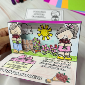 Cartão Jardim 3D  tema Dia Internacional das Mulheres para impressão