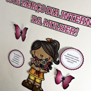 Painel e Moldura para foto Dia da Mulher para impressão