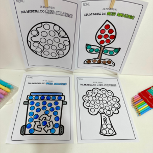 Atividade para pintura sensorial meio ambiente para impressão