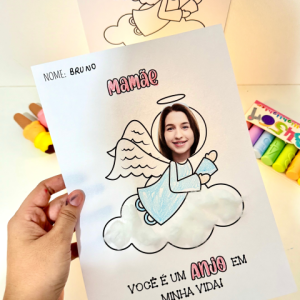 Atividade de artes tema Dia das Mães- Anjo para impressão
