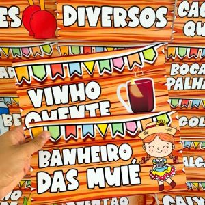 Plaquinhas de Arraiá para impressão