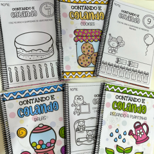 Kit 6 Apostilas Contando e Colando para impressão