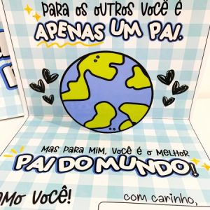 Cartão Dia dos Pais tema: Melhor Pai do Mundo para impressão