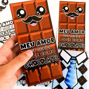 Cartão Dia dos Pais tema Chocolate para impressão