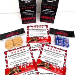 Pack de lembrancinhas no tema Equipeflix para impressão