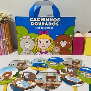 Sacola Cachinhos Dourados e os Três Ursos para impressão