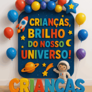 Painel Dia das Crianças Universo para impressão