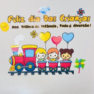 Painel Dia das Crianças trenzinho para impressão
