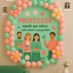 Painel Dia dos Professores Jardim para impressão