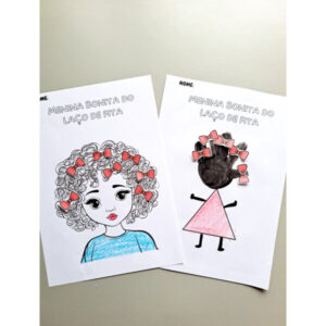 Atividades criativas menina bonita do laço de fita consciência negra para impressão