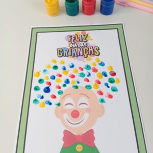 Kit Atividade interativa dia das crianças individual e ampliada - palhacinho para impressão