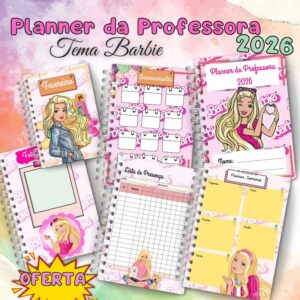 Planner da Professora 2026 tema Barbie para impressão