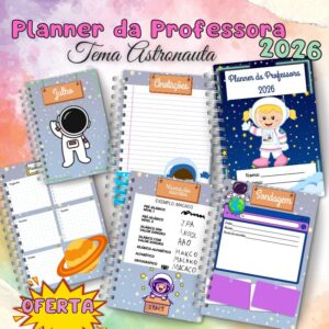 Planner do Professor 2026 astronauta para impressão