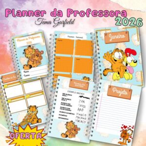 Planner da Professora 2026 Garfield para impressão
