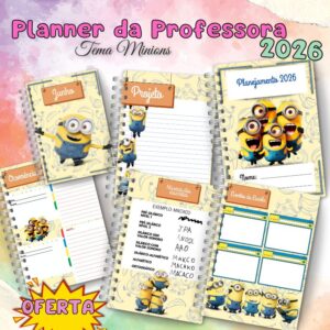 Planner da Professora 2026 minnions para impressão