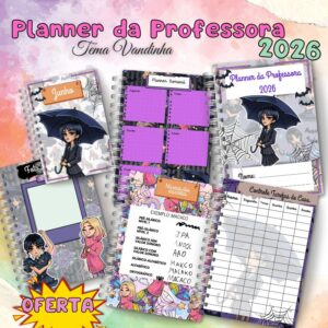 Planner da Professora 2026 Wandinha para impressão