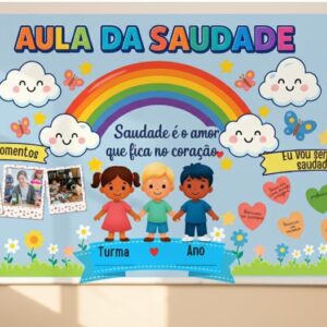 Painel e Lembrancinhas Aula da Saudade para impressão