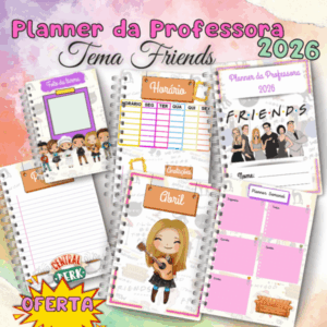 Planner da Professora 2026 tema Friends para impressão