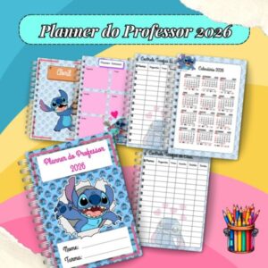 Planner do Professor 2026 tema Stitch para impressão