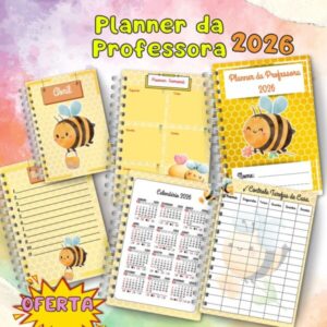 Planner da Professora 2026 tema Abelhinha para impressão