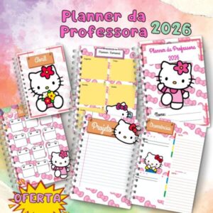 Planner da Professora 2026 tema Hello Kitty para impressão