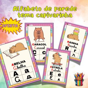 Alfabeto de Parede – Tema Capivarinha para impressão