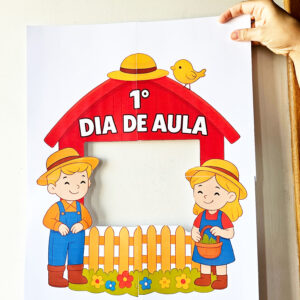 Moldura para Foto – 1º Dia de Aula para impressão