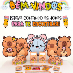 Kit Volta às Aulas – Capivara Cute para impressão