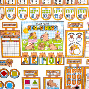 Kit decoração de sala tema Capivarinha para impressão