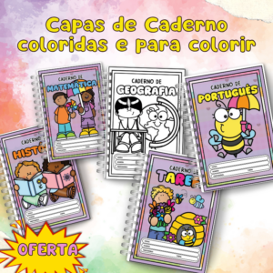 Capas de caderno Jardim encantado coloridas e para colorir para impressão