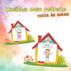 Casinha meu retrato volta as aulas para impressão