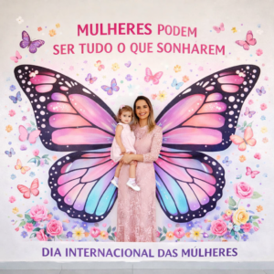 Painel do Dia Internacional da Mulher Tema Borboletas vesão 3 para impressão