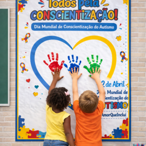 Painel Colaborativo Dia Mundial de Conscientização do Autismo para impressão