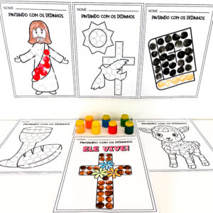 Pintando com os dedinhos- Páscoa cristã para impressão