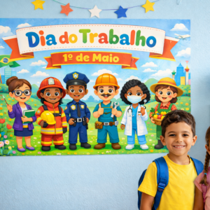 Painel Dia do trabalho para impressão