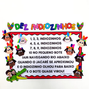Cartaz da cantiga “10 Indiozinhos” para impressão