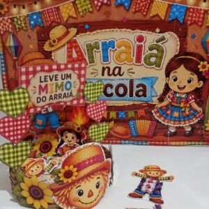 CESTA + PAINEL ARRAIÁ- junina (BÔNUS) para impressão