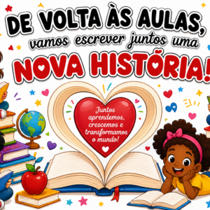 Painel volta as aulas alunos versão 4 livros para impressão