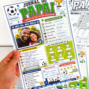 Lembrancinha Jornal papai craque dia dos pais para impressão