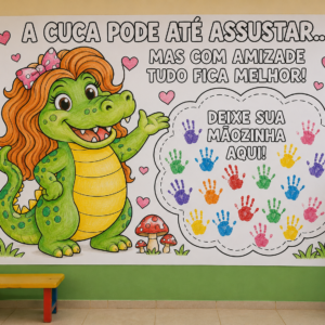 Painel Colaborativo Cuca mãozinhas 2 para impressão