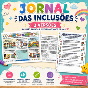 Kit 3 em 1 Jornal das inclusões- Semana da inclusão para impressão