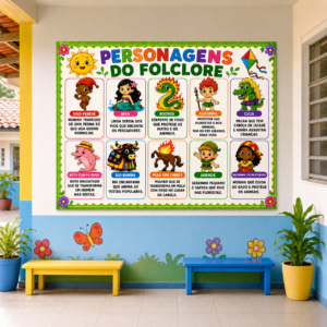 Painel Personagens do Folclore 2 para impressão