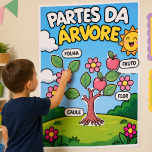 Painel Interativo Partes da Árvore para impressão
